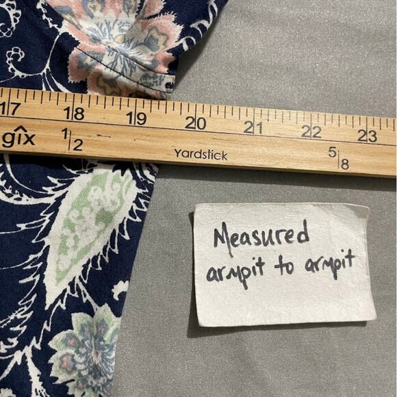 Chaps Button Up Shirt Size Medium Navy No Iron Cotton Career Contrast Cuffs - Picture 11 of 13